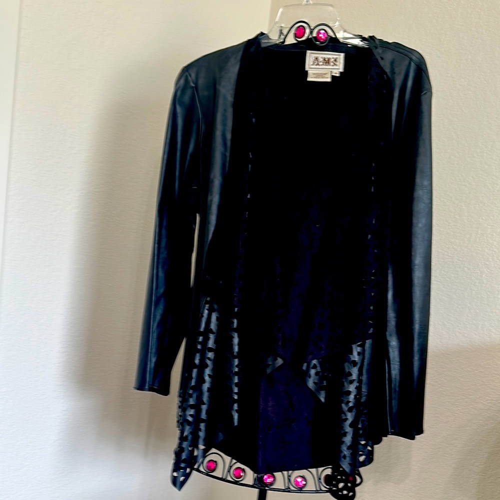 Women's Black Jacket with Pink Accents